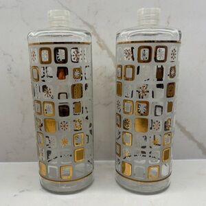 Two Vintage 1960 Starlyte Jiffy Bar Decanters Dispensers MCM Atomic Pattern Rare